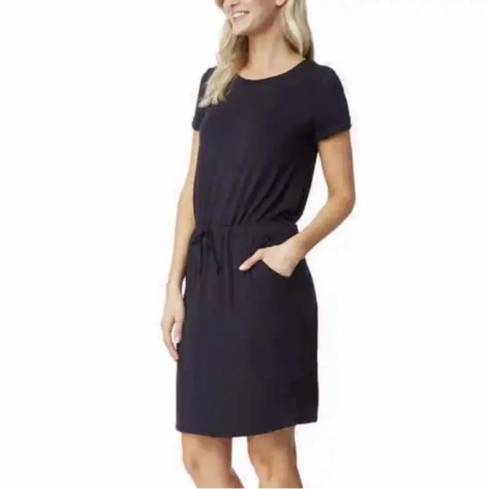 32 DEGREES Dress Size Large Ladies' Soft Lux Short Sleeve Black With Pockets New - Picture 2 of 15